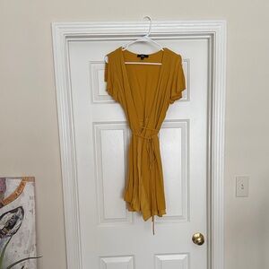 Lulu's Mustard Yellow Mini Dress